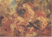 Eugene Delacroix La Chasse aux lions Spain oil painting artist
